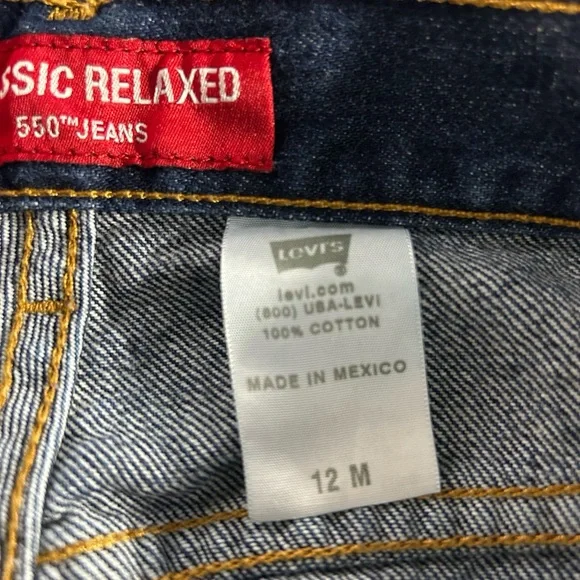 VNTG Levi’s 550 Classic Relaxed Women’s 12 Dark Wash Like New High Rise Straight - Picture 7 of 12